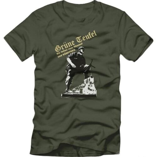 Green Devil Paratrooper Bundeswehr Airborne T-Shirt. Summer Cotton O-Neck Short Sleeve Mens T Shirt New S-3XL