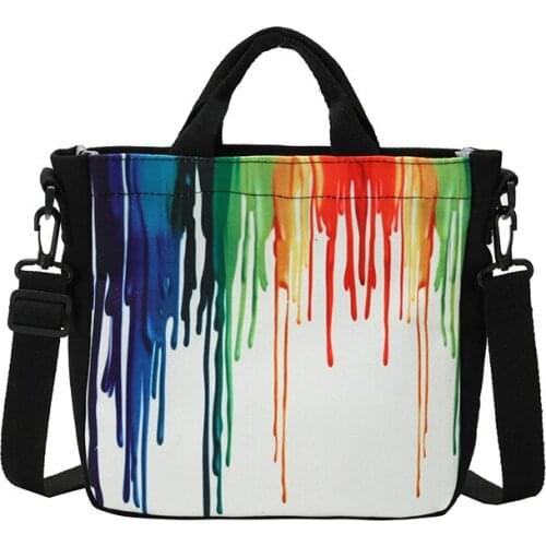 Women Canvas Shopping Bag Reusable Soild Large Tote Grocery Eco Environmental Doodle Color Shopper Shoulder Bags For Young Girl