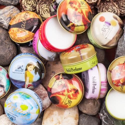 Women pheromone Plant Solid Girl Fruity Magic Balm Iron Box Easy To Carry Body Fragrance Alcohol-free Deodorant Scented N