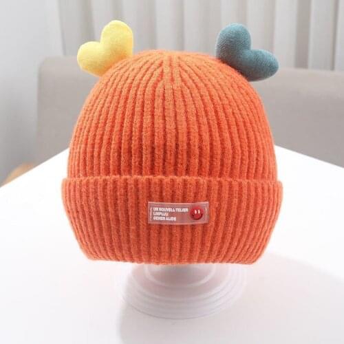 Winter Kids Hat Love Antler Knit Hat Girl Hat Warm Thick Woolen Hat Beanie