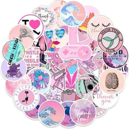 10/50pcs Vsco Girls Kawaii Pink Fun Sticker for DIY Mobile Phone Laptop Luggage Suitcase Skateboard Fixed Gear Decal Stickers
