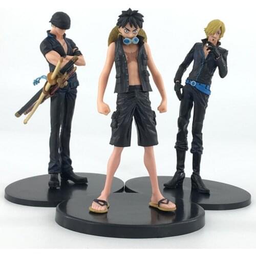 3pcs/set Anime Figures One Piece Black Version Action Figure Zoro Sanji Luffy Spot PVC Model Collection Gifts Children Toys