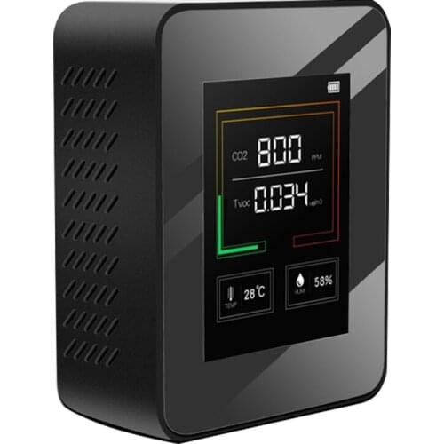 5in1 Indoor Air Quality Monitor Lcd Digital co2 Air Quality Meters Real Time Intelligent Air Quality Sensor Tester co2 Detector