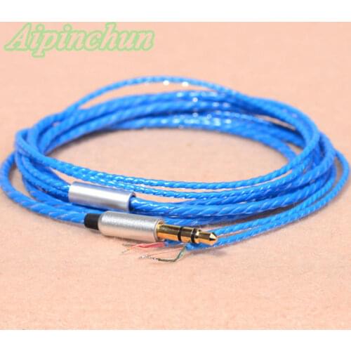 Aipinchun 3.5mm 3-Pole Jack DIY Earphone Audio Cable Repair Replacement Headphone OFC Wire Blue Cord AA0232