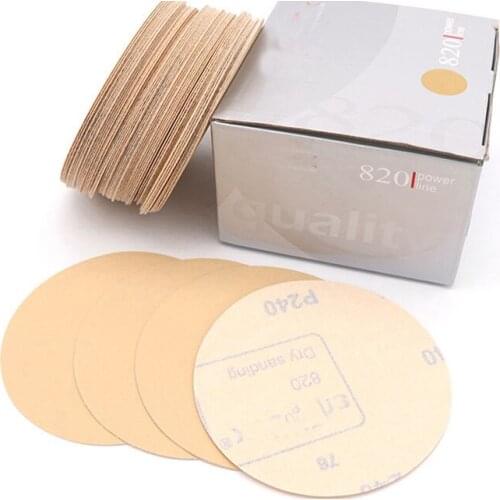10pcs 125mm Flocking Yellow Sandpaper Self-adhesive for Sanding Discs for Wet/Dry Sanding Round Abrasive Sandpaper 60-1000 Grit
