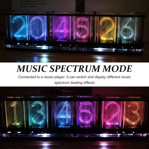 DS3231 Digital LED Alarm Clock with 6-Digit Large Bold Font Electronic Clock Semi-finished Music Spectrum Clock Module DIY Clock