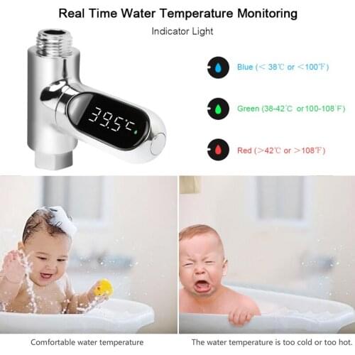 LED Digital Shower Temperature Display Meter Bathroom Baby Bath Water Thermometer Monitor Energy Smart Meter thermometer