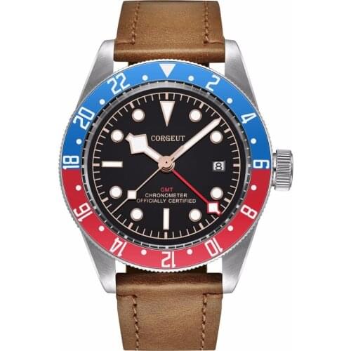 Corgeut Watch Men Automatic GMT Luminous Clock Men Waterproof Mechanical Male Watch Top Brand Relogio Masculino Sapphire Crystal