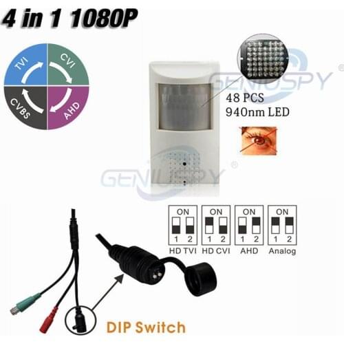 Hot Sale 1080P PIR Style Motion Detector 48Pcs 940NM Invisible IR LED HD AHD 4 IN 1 Camera With OSD For CVI/TVI/AHD And CVBS DVR