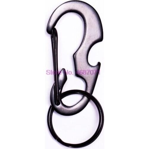 By DHL 1000pcs Outdoor Portable Snap Hook Belt Keyring Keychain Buckle Bottle Opener D Shaped Carabiner