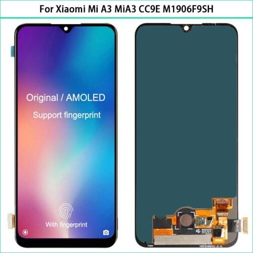 New For Xiaomi Mi A3 MiA3 CC9E M1906F9SH LCD Display Touch Screen Penal Digitizer Assembly AMOLED/TFT Display Screen Replace