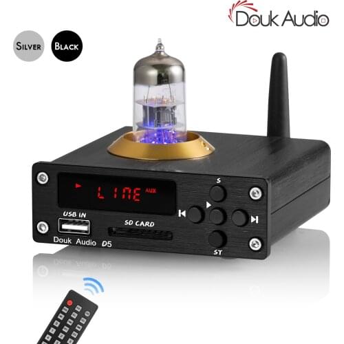 Douk Audio Mini 6N3 Vacuum Tube Preamp Stereo Bluetooth 5.0 Receiver Audio Digital Pre-Amplifier SD/USB Music Player