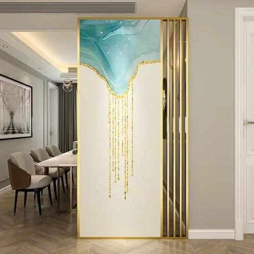 Nordic Stainless Steel Screen, Door Partition, Living Room And Bedroom Shelter, Household Metal Mobile Seat Screen