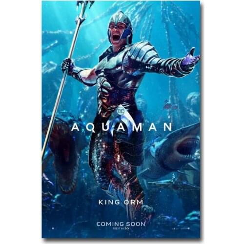 F060 Aquaman Movie 7 Silk Cloth Poster Art Bedroom Decoration