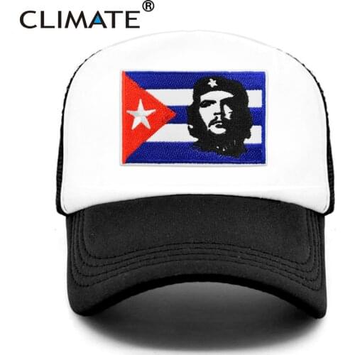 CLIMATE Che Guevara Trucker Cap Cuba Hero Cuba Flag Cap Che Ernesto Guevara Trucker Cap Hat Cap Cool Summer Mesh Trucker Cap