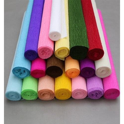 Craft DIY Flower Wrapping 250x50cm Crepe Paper 19 Colors Crinkled Paper Gift Home Decoration