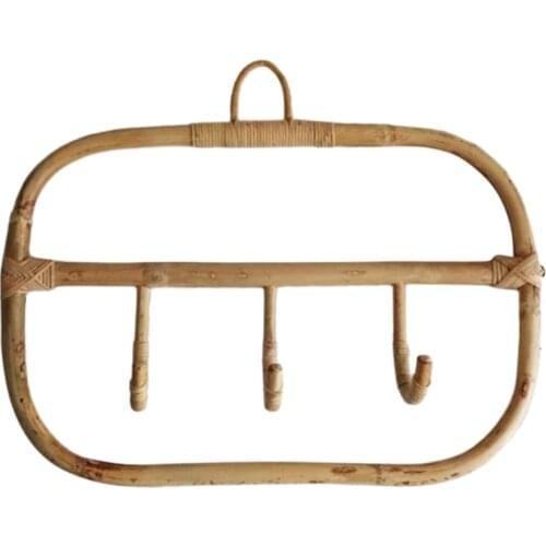 Nordic Vintage Rattan Wall Hooks Clothes Hat Hanging Hook Crochet,Hangers for Home Hotel Dorm Decor,Clothes Organizer