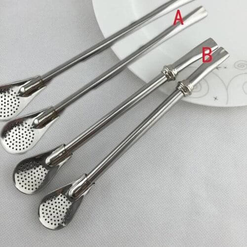 Drinking Straw Spoon Stainless Steel 304 Tea Yerba Mate Gourd Bombilla Filter Spoons Reusable Metal Tea Tools Horse