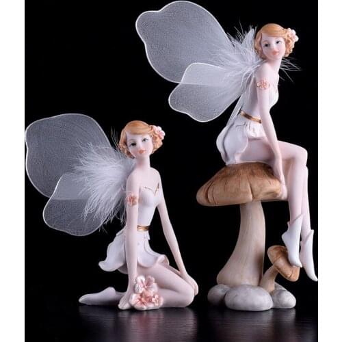 Cute Angel Sculpture Dolls Statue Crafts Gift Standing Plush Christmas Home Christmas Decorations Ornaments Festive Season