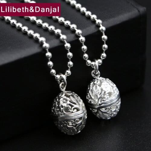Men Necklace 925 Sterling Thai silver Ga black box Bead Chain Pendant Necklace Gift Fine Christmas Jewelry N30