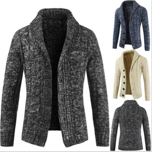 Jackets tops winter slim fit Lapel button sweaters man casual formal knitted sweater men pluse size cardigan mens jersey hombre