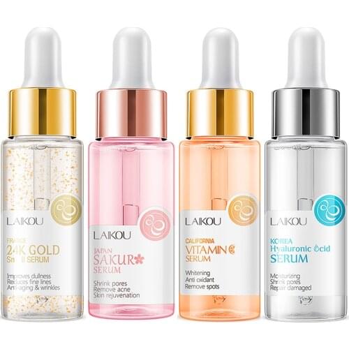 LAIKOU Sakura Hyaluronic Acid Snail Collagen Face Serum Deep Moisturizing Improve Dulness Anti Aging Facial Essence 30ml