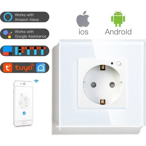 Tuya WiFi Wall Socket EU 2 In1Double Outlet Smartlife Smart House Smart Home Control Works With Google Home Assistant