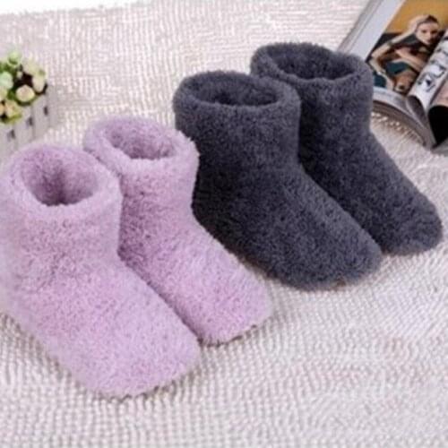 USB Charger Heating Shoes Men Women Interface Hiding Electric Foot Warmer Plush Winter Boot One Size