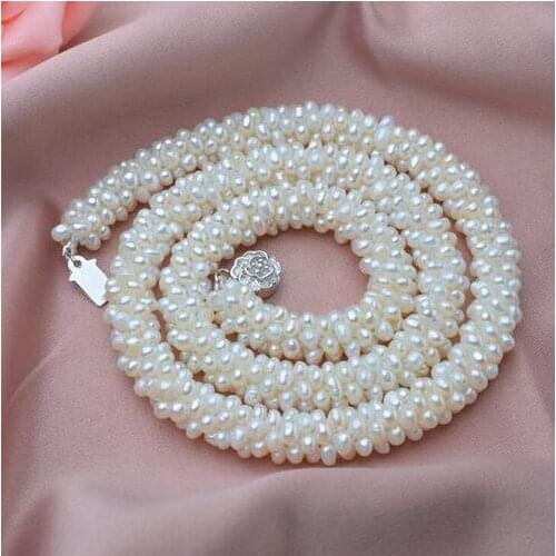 Natural 100% Genuine Pearl Necklace Mother Gift Gem stone Round White Pink Purple Pearl Jewelry Necklace