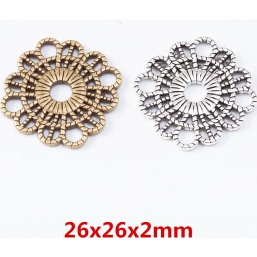 20 pieces of retro metal zinc alloy Multi hanging flower connector pendant for DIY handmade jewelry necklace making 6980