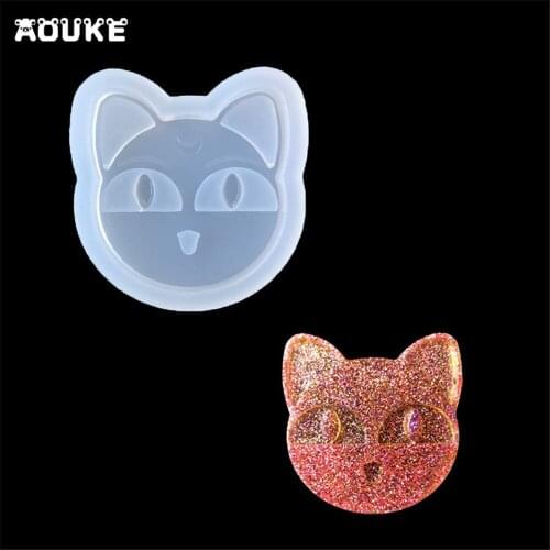 Cartoon Cat Face Shaped Transparent Silicone Molds DIY Accessories Epoxy Mold Fondant Cake Decoration Tools Chocolate Mould Q155