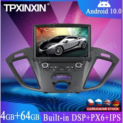 PX6 Android 10.0 Car DVD Player GPS Map Navigation For Ford Transit Custom 2016 Car Headunit Multimedia Player Tape Recorder DSP