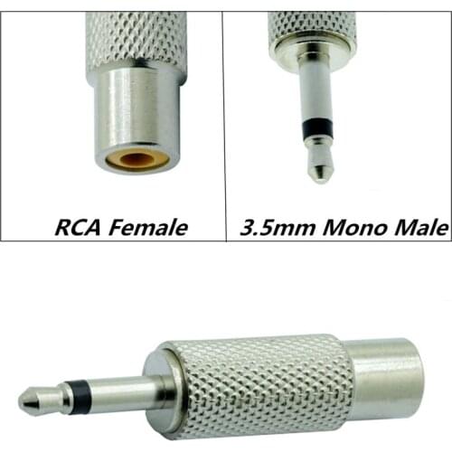 Jack 3.5mm Mono Male to RCA Female Audio Adapter Coupler