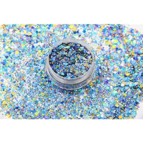 HA2104-263 Mixed Laser Holographic Colors Hexagon Shape Glitter Sequins for nail art gel and DIY Christmas decoration