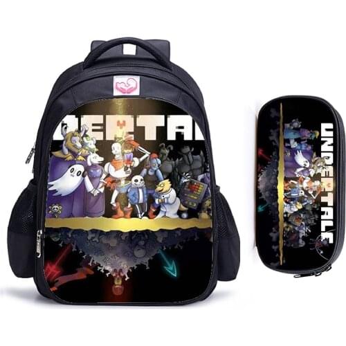 16 Inch Undertale Backpack for Teenage Girls Boys Book Bag Children School Orthopedic Backpacks Mochila Travel Bag