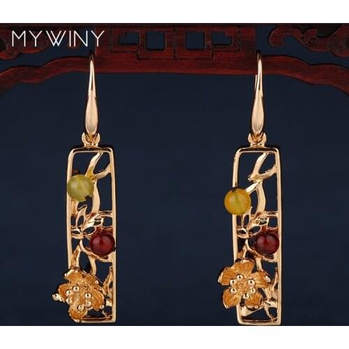 2 colors NEW MYWINY fashion copper jewelry shell fashion jewelry crujiente earrings ,handmade quality vintage earrings