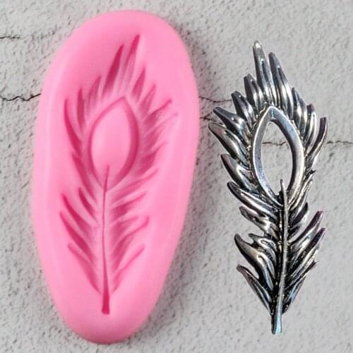Peacock Feather Sugar Buttons Silicone Mold Fondant Mold Cake Decorating Tools Chocolate Gumpaste Mold