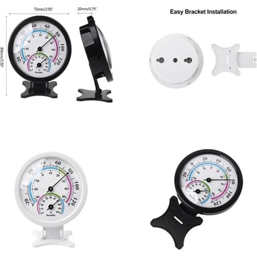 Indoor Outdoor Thermometer Hygrometer - Mini 3'' Desk Humidity Monitor Gauge Meter For Office Table Kitchen Car Greenhouse