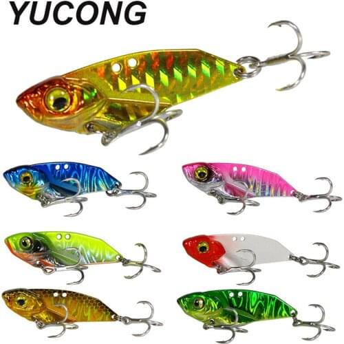 YUCONG 1PCS Metal Jig Fishing Lure 7-10-15g Trolling Hard Bait VIB Spoon Jigging Lure Vibration Spinner Shore Cast Wobbler Isca