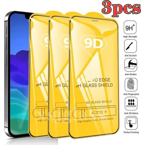9D Tempered Glass For iPhone 11 12 Mini Pro Max Screen Protector For iPhone X Xr Xs Max 6 6S 6P 7 8 Plus SE2020 Full Cover Glass