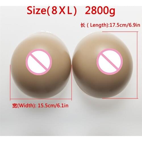Large Boobs 2800g/Pair Crossdress Drag Queen False Artificial Breasts Form Realistic Medical Shemale Silicone Breast Brown