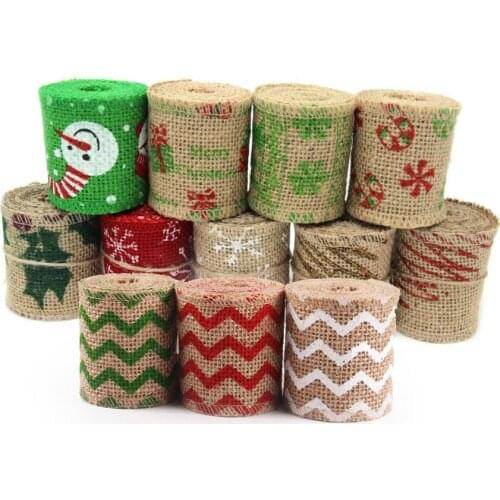 2Meter/roll Christmas Party Crafts Wedding Ribbon Gift Warrping Hemp Ribbon Jute Burlap DIY Festival Supplies Festival Decoratio