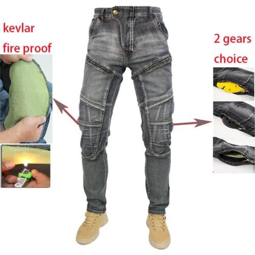 2020 high-quality Kevlar MOTO pants Aramid anti-fall motorcycle elastic jeans wear-resistant riding knight pants racing trousers