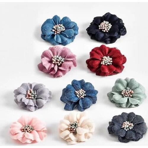 4Pcs/lot DIY 3D Flowers Appliques Patch Applique Fabric Patches for Clothing Dress Flowers Hair Clothes Ornament Craft Supplies