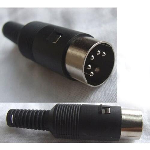 5PCS 5 Pin DIN Plug Connector with Plastic Handle ADAPTER