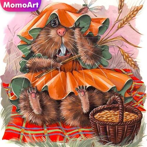 MomoArt Diamond Mosaic Mouse Diamond Painting Animal Picture Of Rhinestone Embroidery 5D DIY Full Square Art Handmade Gift