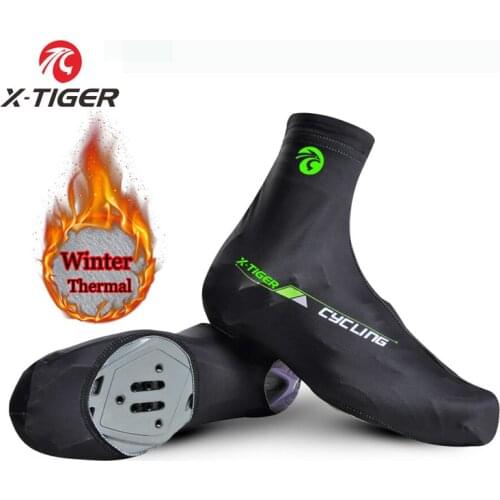 X-TIGER Brand Cycling Shoe Cover Reflective MTB Bicycle Overshoes Winter Thermal Fleece Road Racing Bike Shoes Cover Copriscarpe