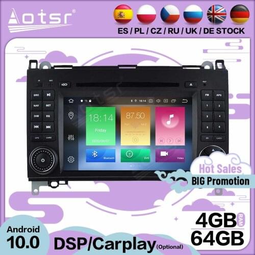 Carplay Multimedia Stereo Android 10 Player For Mercedes Benz B200 B-class W245 B170 GPS BT Audio 2 Din Radio Receiver Head Unit