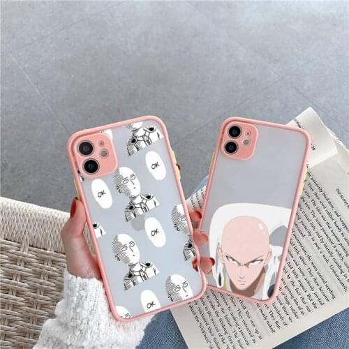 One Punch Man anime manga luxury design Phone Case shell matte transparent For iphone 7 8 11 12 plus mini x xs xr pro max cover