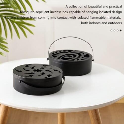Retro Wrought Iron Hollow Mosquitoes Coil Holder Portable Incense Burner Holder Sandalwood Mosquitoes Repellent Burning